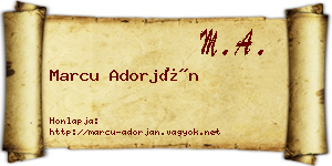 Marcu Adorján névjegykártya